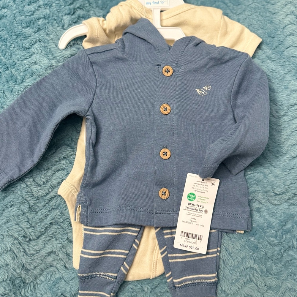 Carter's Blue and White Newborn Outfit